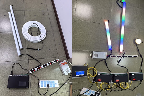 Synchronized landscape lighting with DMX control
